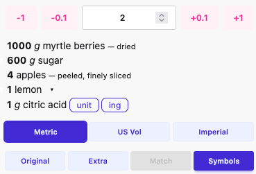 alternative ingredient shown